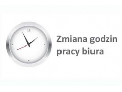 Nowe godziny pracy biura